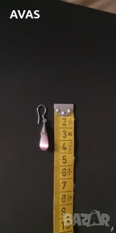 Нови розови обеци капка, снимка 5 - Обеци - 29900891
