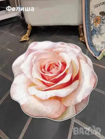 Разкошен Акцентен Килим 80х80 с Удивителна Дизайнерска Роза , снимка 2 - Килими - 50309033