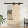 vidaXL Комплект механизъм за плъзгаща врата, 183 см, стомана, черен, снимка 3