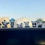 8 бр малки Панда Панди пластмасови PVC фигурки за игра и декорация торта топери фигурка, снимка 3