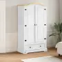 vidaXL Гардероб "Corona" бял 102x52x186 см бор масив, снимка 2
