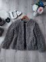 Сиво пухено палтенце , снимка 4