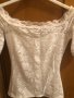 Секси бяла дантелена блузка, ХС размер, снимка 2