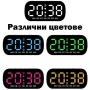Настолен електронен часовник с термометър аларма календар постоянно светещ на ток за офис дома евтин, снимка 3