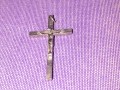Medium Sterling Silver Inri Cross -39х24мм сребърно католическо кръстче Италия, снимка 1 - Колиета, медальони, синджири - 44719119