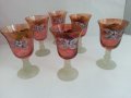 Ретро чаши Бохемия ръчно рисувани, снимка 4