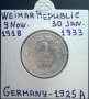 Монета Ваймарска Република 2 Марки 1925-A, снимка 1 - Нумизматика и бонистика - 29185215