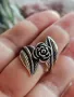 Красив сребърен пръстен Роза, снимка 1