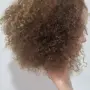 Къса естествена афро перука с обем - кафява с руси кичури | Lace Front 13x4, снимка 3