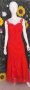 луксозна бална официална червена рокля с дантела русалка, снимка 2