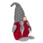 Коледна фигура, Гном  с брада на опашки, 25 см, Червено/ сив, снимка 2