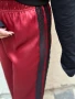 Нов Винено червен Сатениран широк панталон с висока талия ХЛ, снимка 5