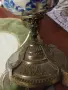 Настолна лампа-месинг и порцелан, снимка 7