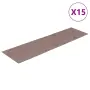 vidaXL Изтривалки за стълби, самозалепващи се, 15 бр., 76x20 см, светлокафяви, правоъгълни, снимка 1