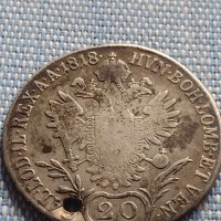 Сребърна монета 20 кройцера 1818г. Франц втори Австрийска империя 28662, снимка 11 - Нумизматика и бонистика - 42899857