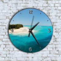 Стенен Часовник - Красив Плаж на Остров, снимка 1 - Стенни часовници - 40131802