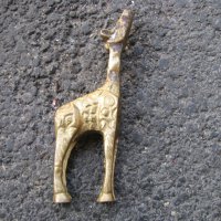 Бронзова статуетка фигурка жираф, снимка 2 - Антикварни и старинни предмети - 29883352