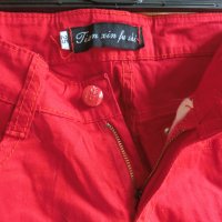 Червен летен панталон, снимка 4 - Панталони - 37089234