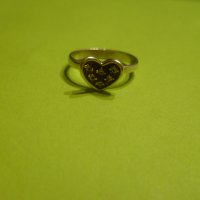 Сребърен пръстен - сърце, снимка 1 - Пръстени - 35422323