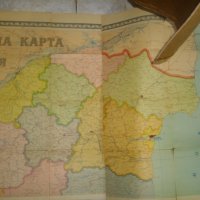 1960г-196х69см-"Административна Карта на България"-Географска-Книжна-Голяма-, снимка 6 - Ученически пособия, канцеларски материали - 39561929