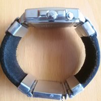 Часовник Casio EF-324 с масивна ръчно изработена каишка от кожа и сребро, снимка 4 - Гривни - 22605638