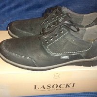 Мъжки велурени - кожени обувки LASOCKI нови! №44, снимка 1 - Ежедневни обувки - 29639337