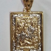 Златни медальони – Богородица, Св. Георги, Христос, снимка 4 - Колиета, медальони, синджири - 44214291