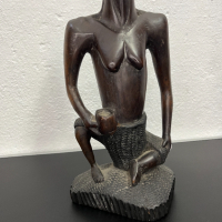 Африканска дървена фигура на жена. №5118, снимка 3 - Колекции - 44510048