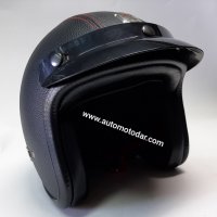 кожена каска за мотор скутер мотопед, снимка 2 - Аксесоари и консумативи - 35520759