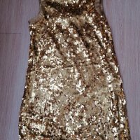 Златна рокля с пайети , снимка 2 - Рокли - 35530227