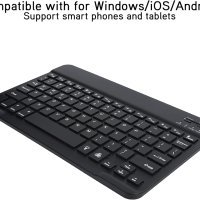 Bluetooth клавиатура, ултратънка клавиатура, 7 цвята подсветка, Android, Windows и IOS, снимка 3 - Клавиатури и мишки - 40727618