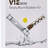 Водна стъклена лула за пушене/ бонг/блънт Twisty Glass с барботер (V12 Mini), снимка 1 - Медицински консумативи - 40460359