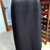 Дълга черна дамска рокля с бляскави мотиви, снимка 3 - Рокли - 30703699