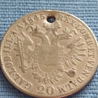 Сребърна монета 20 кройцера 1845г. Виена Фердинанд първи Австрия 26757, снимка 12 - Нумизматика и бонистика - 42887224