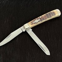 Колекционерски джобен сгъваем нож с две остриета RR Trapper Classic. (RR22034), снимка 3 - Ножове - 42457776
