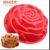 Дълбок релеф Средна роза силиконова форма тава за направа печене кекс торта желиран сладкиш пай, снимка 2 - Форми - 31931217