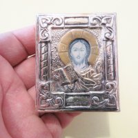 Малка настолна сребърна икона на Исус - за да ви пази и закриля ., снимка 2 - Икони - 40693066