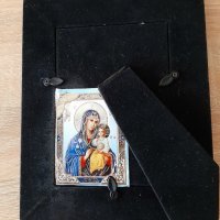 Настолна кожена рамка със снимка на Исус Христостос, снимка 3 - Икони - 37884338