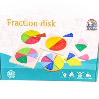 Фракционен диск. Fraction disc Дървена игра геометрия за деления и обучение, снимка 14 - Образователни игри - 36584842