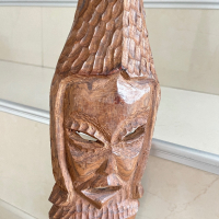 Дървена маска от плътно дърво стара, снимка 3 - Декорация за дома - 44934116