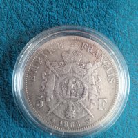 5 франка 1868, снимка 1 - Нумизматика и бонистика - 40445666