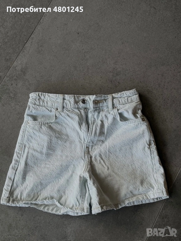 Светли дънкови къси панталони Zara (High Waist), снимка 1