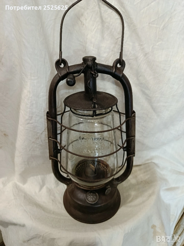 Старинен германски газен фенер , снимка 1