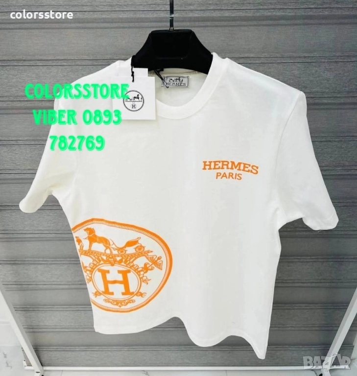 Мъжка бяла тениска Hermes код IM-Y43, снимка 1