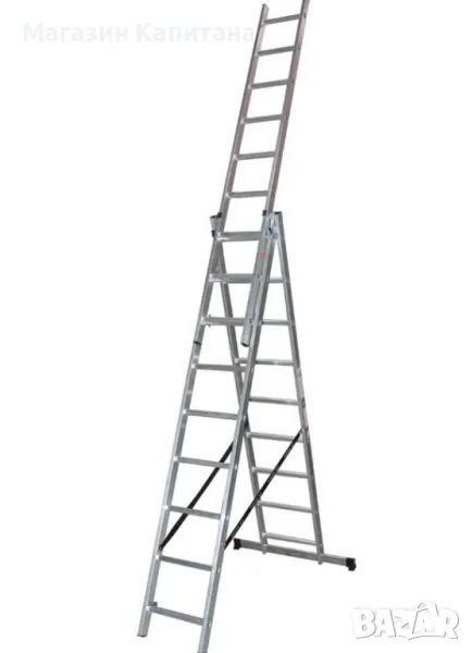Трираменна алуминиева стълба 3х8 и 3х10 стъпала Арон България, снимка 1