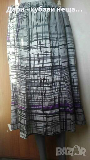 Пола в сиво и лила, от сатениран памук, с подплата🍀❤2XL,3XL❤🍀арт.4333, снимка 1