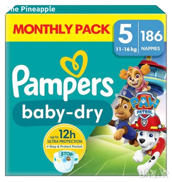 🇬🇧Pampers baby dry 5/186 броя , снимка 1