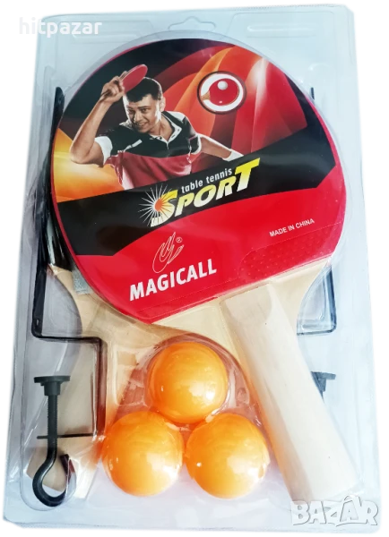 Хилки за тенис на маса с мрежа, комплект, снимка 1