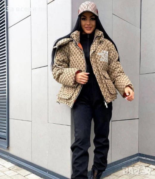 The North Face Gucci Дамско Бежово Зимно Яке Дъ Норт Фейс Гучи Код A828, снимка 1