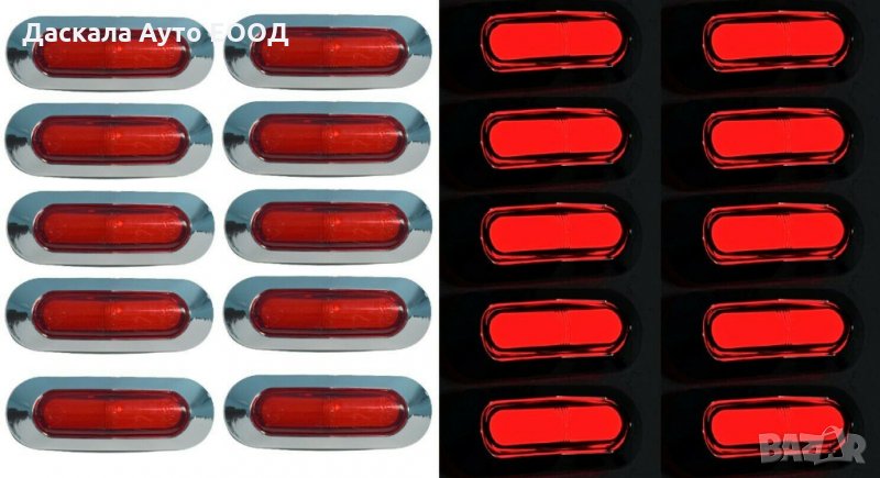 1 бр. ЛЕД LED Неон габарити LUX, ЧЕРВЕНИ , 24V , снимка 1